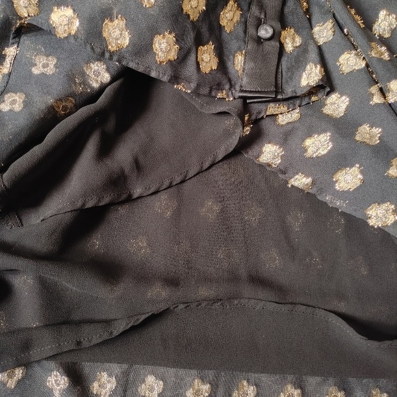 Zara gold metallic shirt dress in brocade - Picture 6 of 9